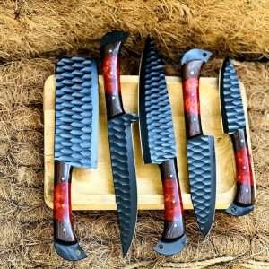 Handmade kitchen knife set