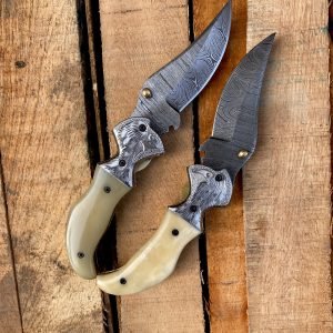 Handmade damascus steel Folding knife